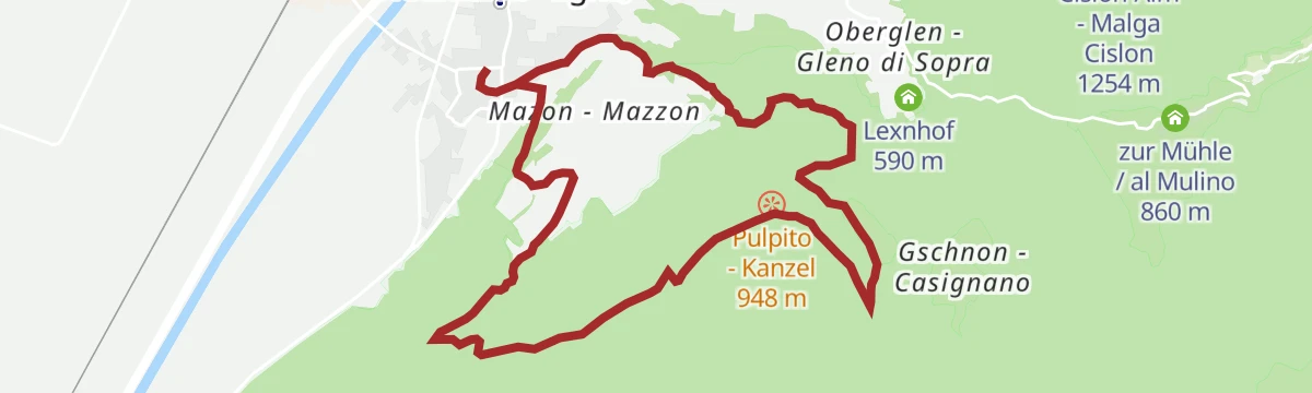 Route map: Neumarkt/Egna – Kanzel